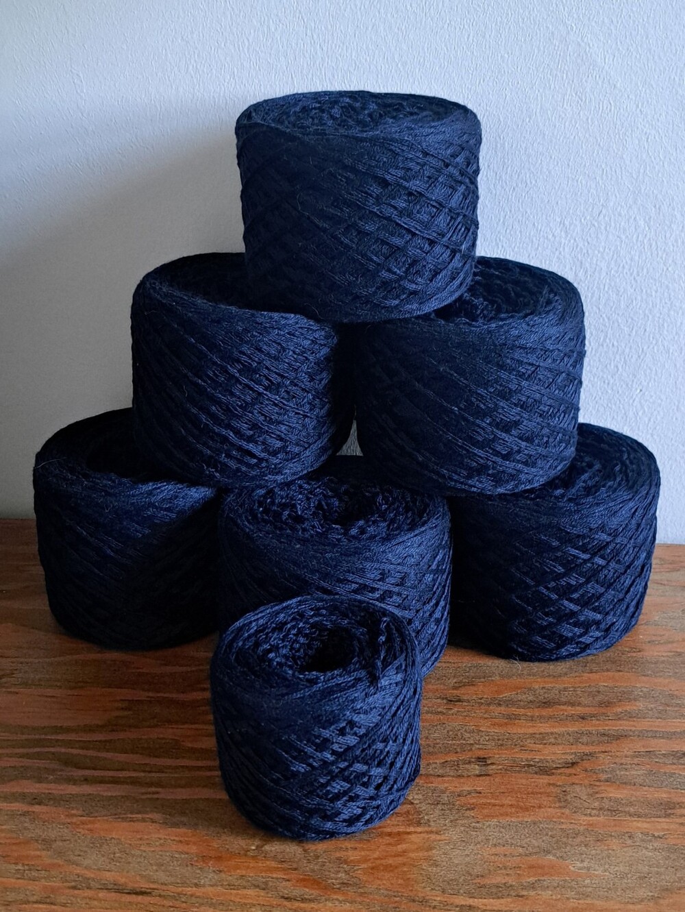 100% Cotton Navy Blue Yarn Lot, 675g